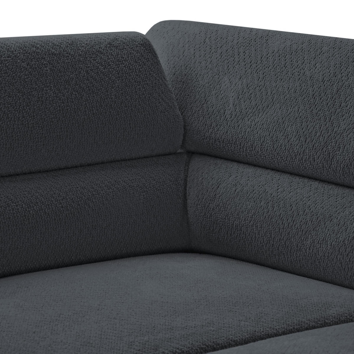 ECKSCHLAFSOFA Mellow mit Bettkasten, Dunkelgrau, rechts - Dunkelgrau/Schwarz, Textil (270/205cm) - Beautysofa