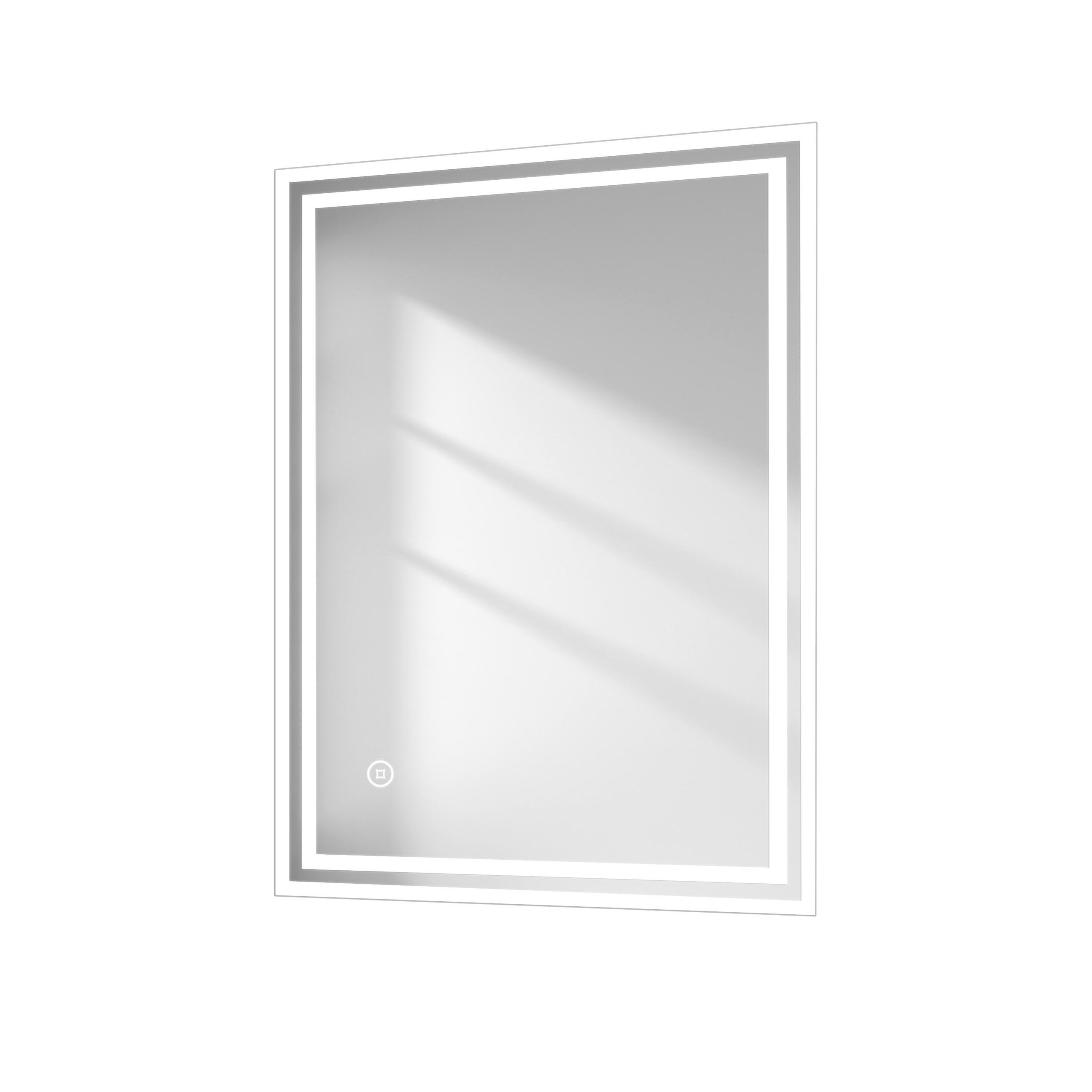 BADSPIEGEL mit Power-Off-Memory-Funktion Beleuchtung 80/60/3,5 cm - Weiß, Glas (60/3.5/80cm) - EMKE