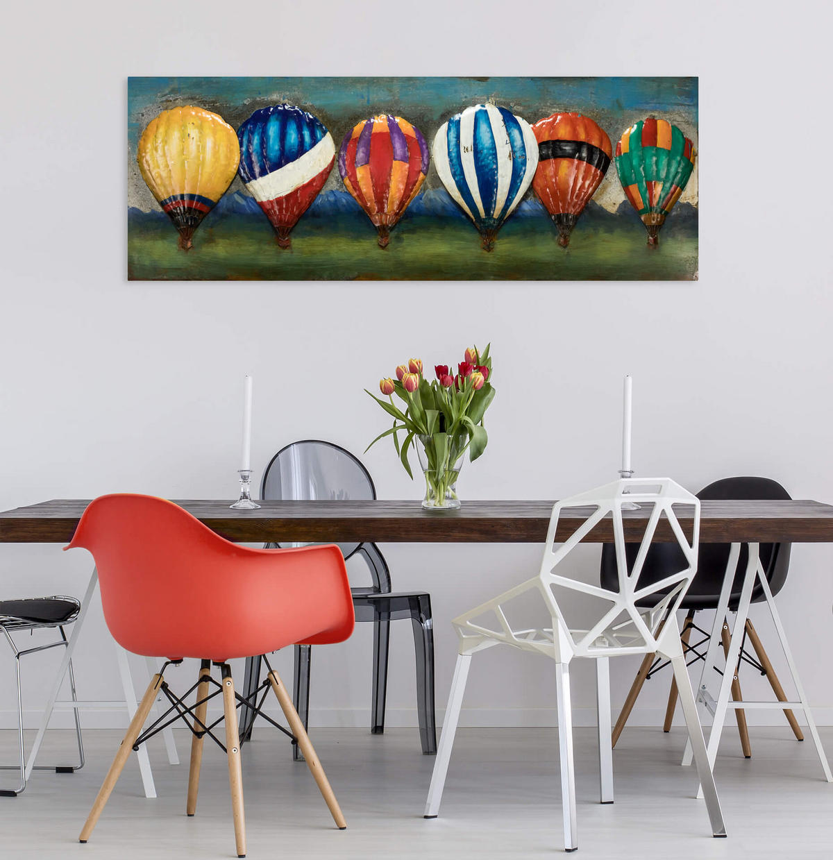 METALLBILD Bunt 144/44 cm - Blau/Multicolor, Metall (7.9/44cm) - KUNSTLOFT