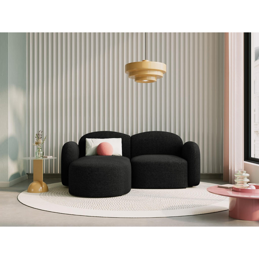 Thumbnail - Micadoni Ecksofa, Schwarz, Textil, 3-Sitzer, L-Form, 194x155 cm, Hergestellt in Europa, Oeko-Tex®, Wohnzimmer, Sofas & C...