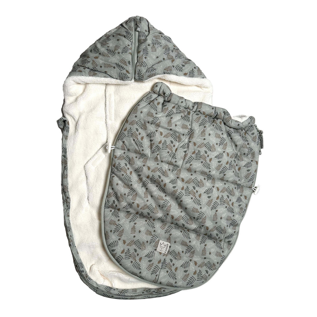 BABYSCHALENFUSSSACK Jersey Hood Winter, forrest green - Salbeigrün, Textil (40/5/80cm) - Kaiserbaby