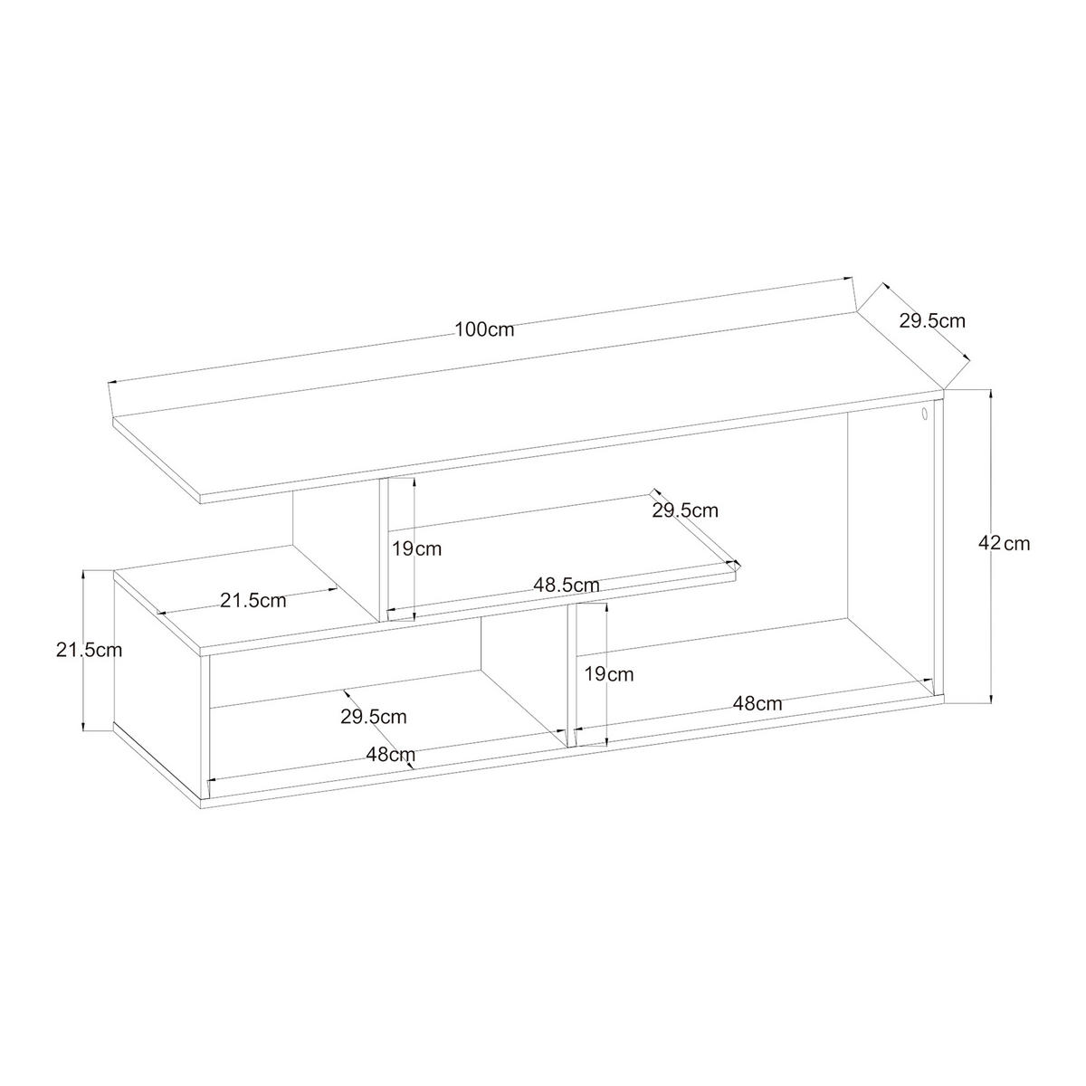 FERNSEHTISCH Anän - Weiß, Holzwerkstoff (29.5/42/100cm) - [en.casa]