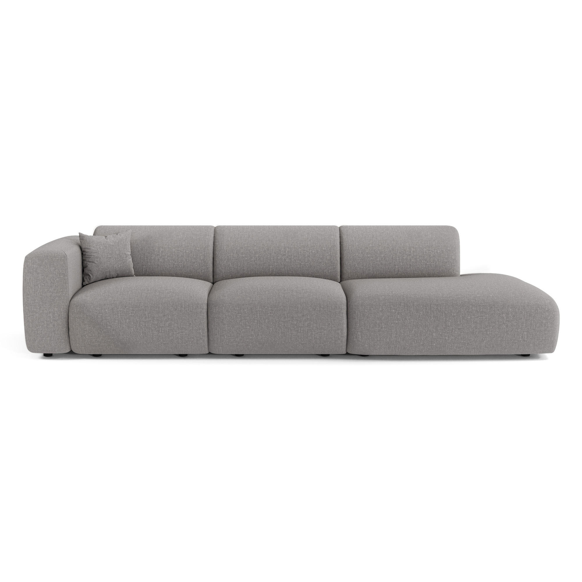 SOFA 5-Sitzer Rastergewebe Hellgrau 310cm - Hellgrau/Grau, Textil (310/73/96cm) - Sia Home