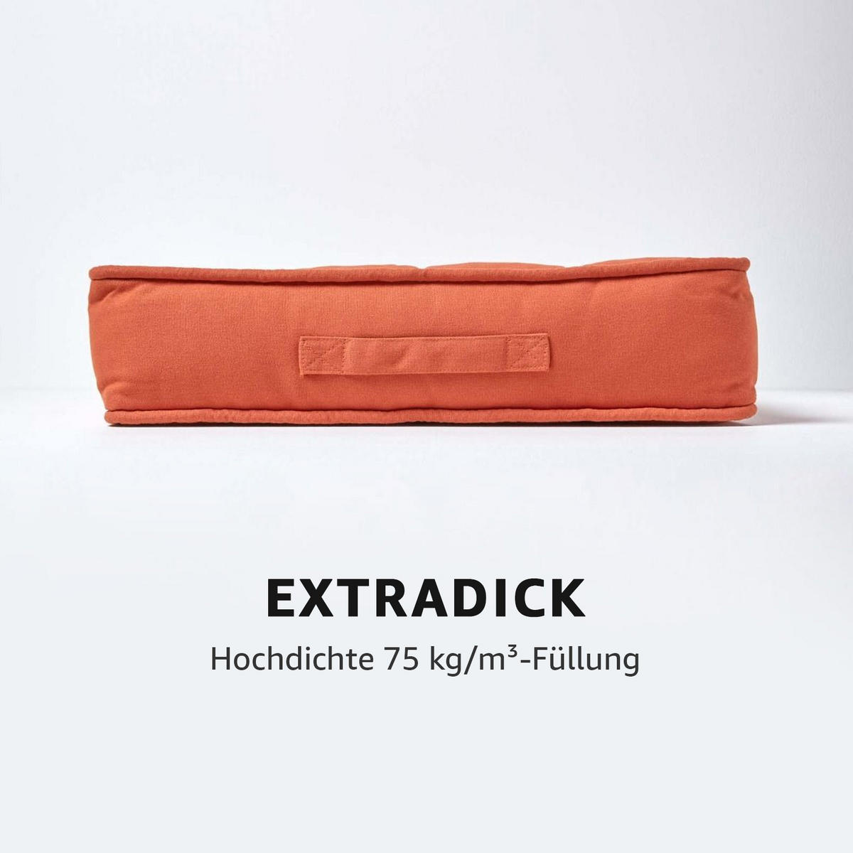 SITZKISSEN terracotta 50/50/10 cm – Sesselkissen, Baumwolle - Orange, Textil (50/50/10cm) - Homescapes
