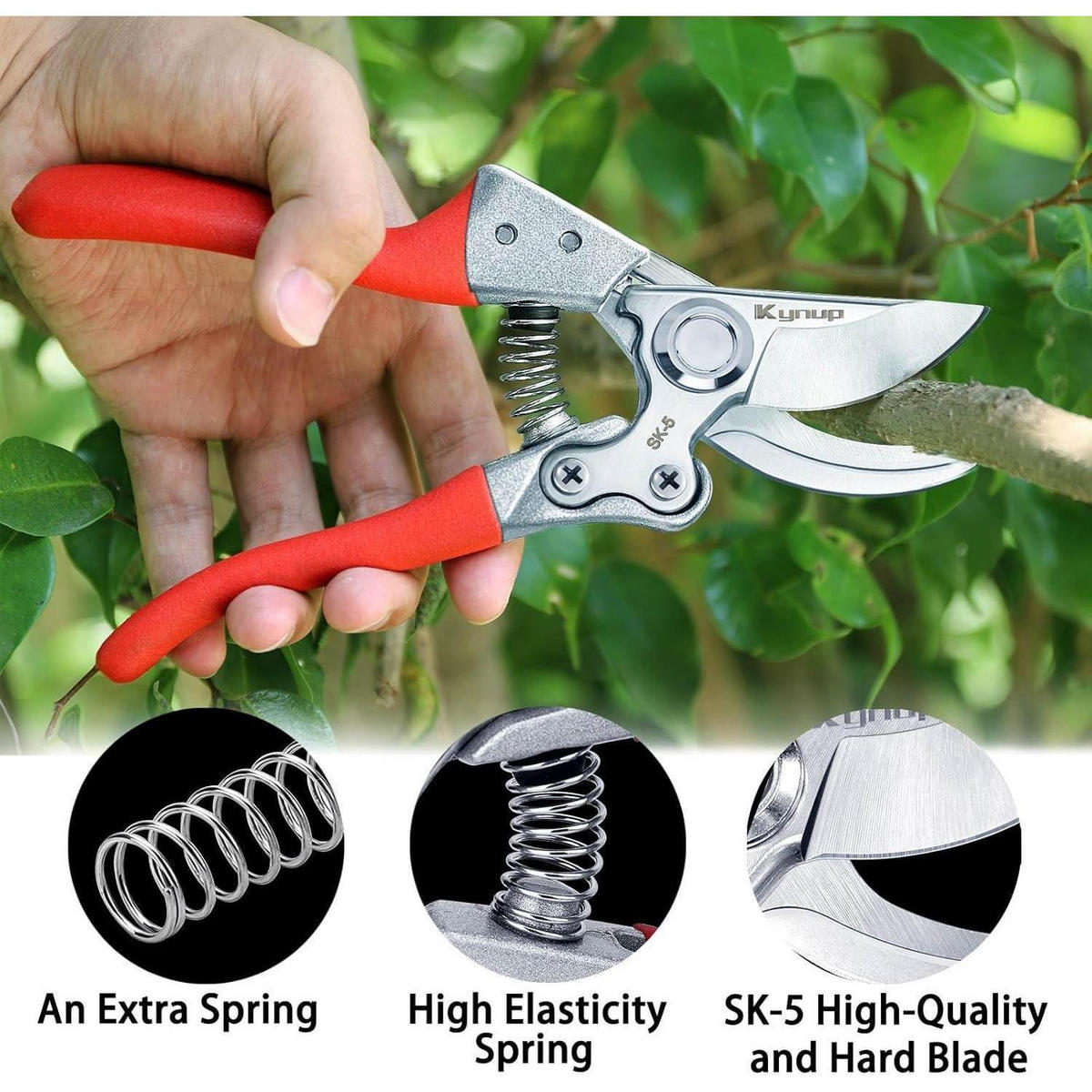 GARTENSCHERE 2-teiliges Set SK-5 Stahlklinge bis 2,5 cm Schnittstärke - Multicolor, Metall (16/3/24cm)