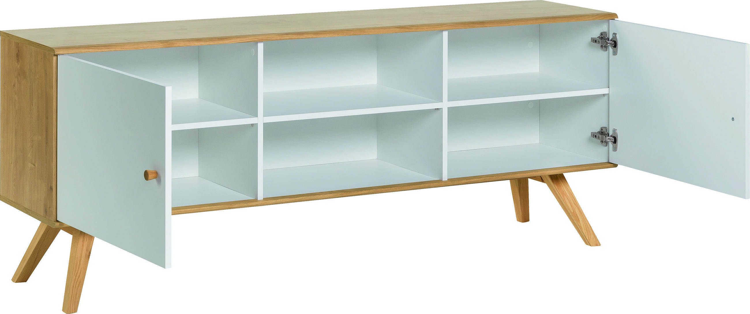 LOWBOARD NATURE - Weiß, Holzwerkstoff (180/72/40cm) - Vox Möbel