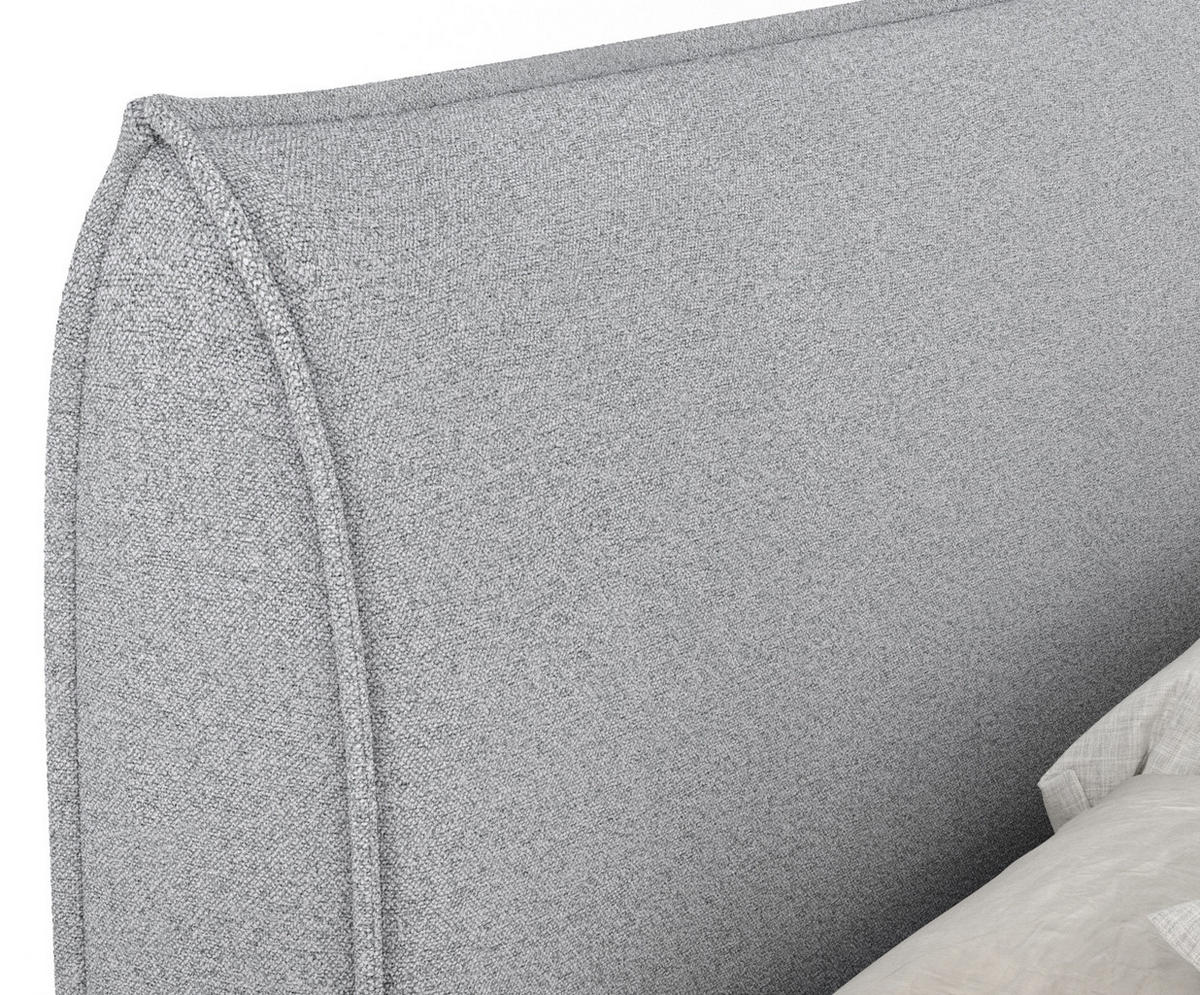 BOXSPRINGBETT Chermin Hellgrau 140/200 cm mit Latex-Topper - Silberfarben/Hellgrau, Holz/Holzwerkstoff (140/200cm) - Maison de Reve
