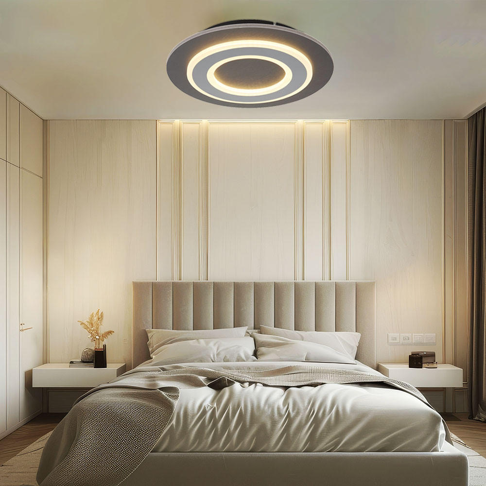 LED DECKENLEUCHTE Jayden Grau Metall - Grau, Metall (32/32/5.5cm) - Globo Lighting