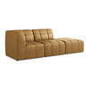 ECKSOFA Rechts Kunstleder Braun - Cognac/Schwarz, Holzwerkstoff/Kunststoff (240/90cm) - Makamii