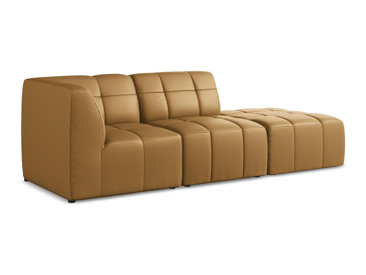 ECKSOFA Rechts Kunstleder Braun - Cognac/Schwarz, Holzwerkstoff/Kunststoff (240/90cm) - Makamii