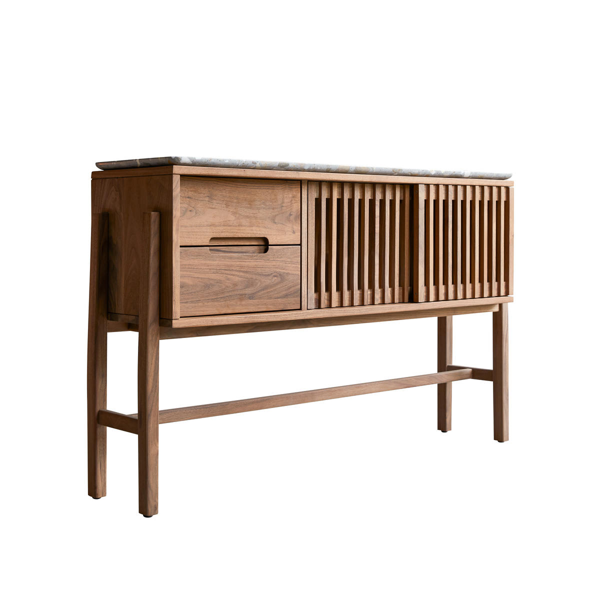KONSOLENTISCH Isaure Braun aus Walnuss - Braun, Holz (35/126/80cm) - Tikamoon