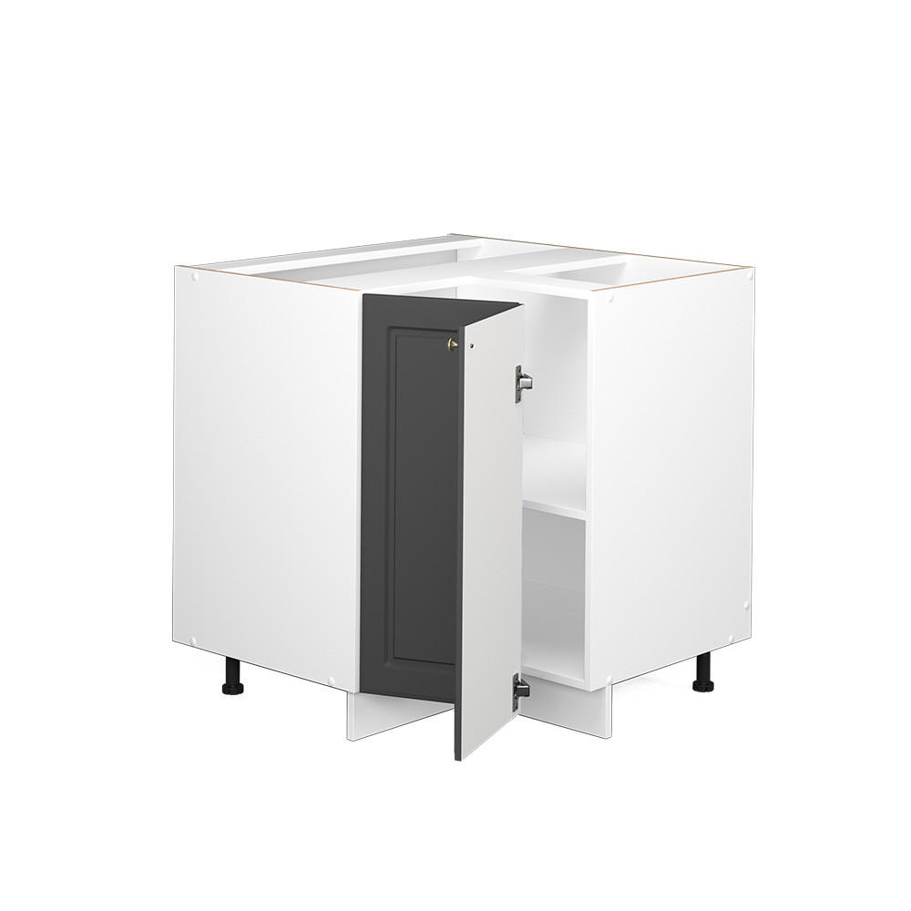 ECKUNTERSCHRANK Fame-Line Anthrazit-Gold 80.5 cm, AP Anthrazit - Anthrazit/Weiß, Holzwerkstoff (80.5/82/60cm) - Vicco