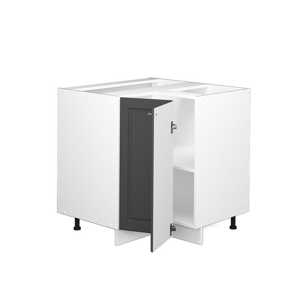 ECKUNTERSCHRANK Fame-Line Anthrazit-Gold 80.5 cm ohne AP - Anthrazit/Weiß, Holzwerkstoff (80.5/82/51.6cm) - Vicco