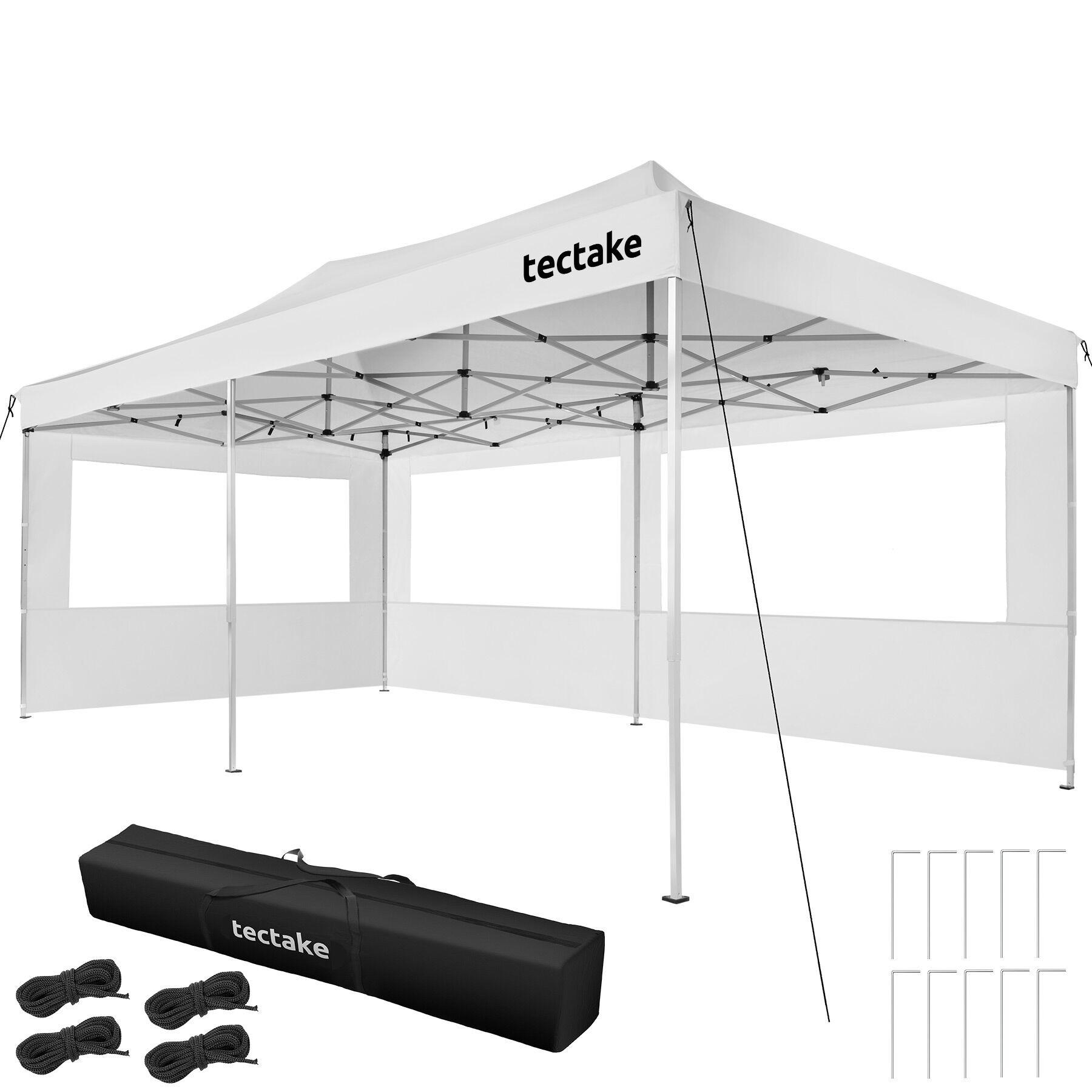 FALTPAVILLON aus Aluminium Viola, inklusive Spannseilen, Heringen und Tragetasche, weiß - Weiß, Kunststoff (300/316/600cm) - tectake