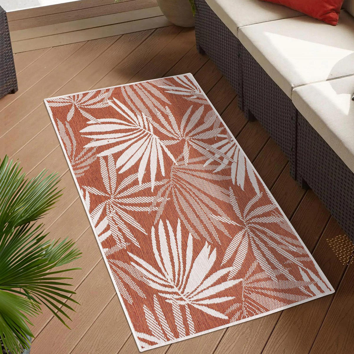 OUTDOOR-TEPPICH DuoRug 5771 Rot 80x150 cm - Rot, Textil (80/150cm) - carpet city