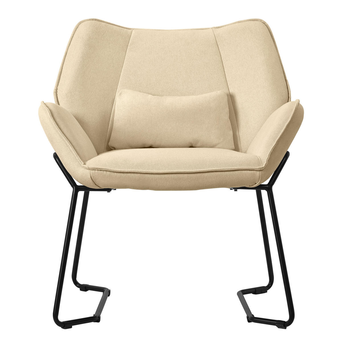 RELAXSESSEL Leinen Sand - Gelb, Metall (77/85/75cm) - ML-DESIGN
