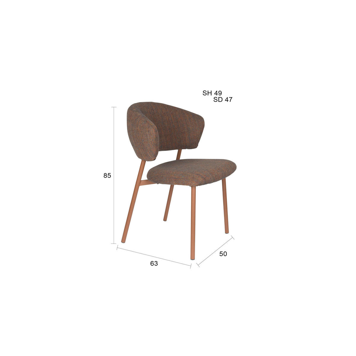 ESSZIMMERSTUHL Jasmine Braun - 2 er Set - Braun, Kunststoff (50/85/63cm) - Housecraft Living