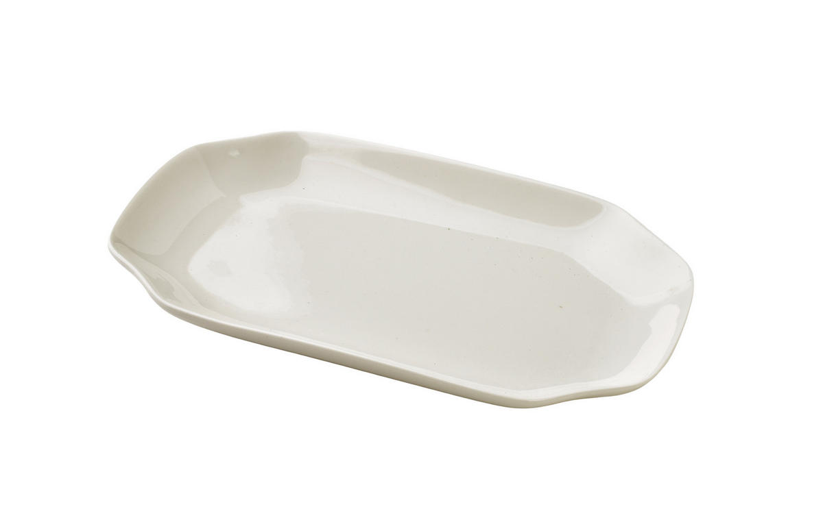 SERVIERPLATTE Basic weiß 26/15/3,5 cm Porzellan - Weiß, Keramik (15/3.5/26cm) - Mondex