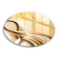 GLASPLATTE Ø 40 cm Rauch Abstraktion - Sahara, Glas (40/40cm) - Wallfluent