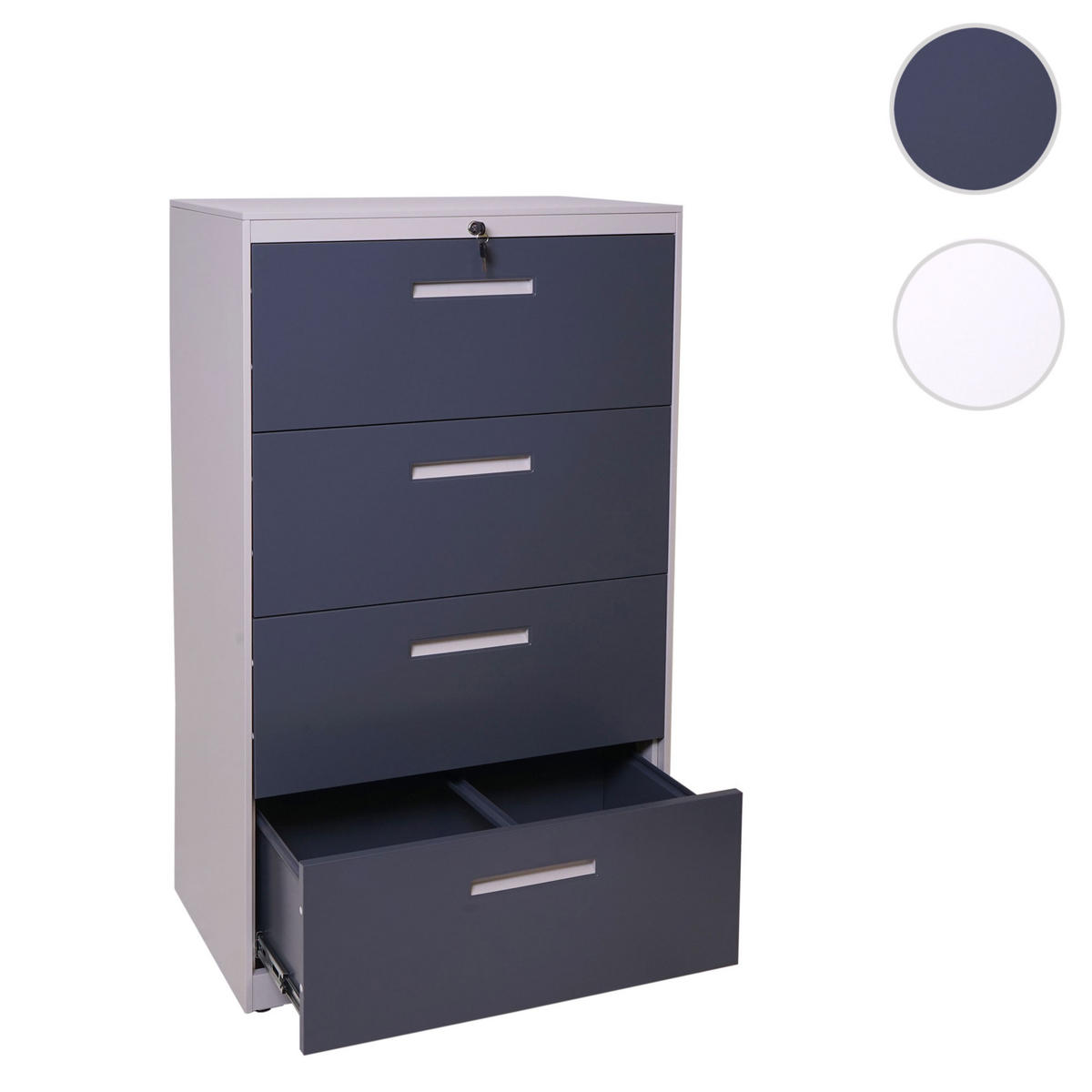 HÄNGEREGISTERSCHRANK Hellgrau - Hellgrau, Metall (76/132/46cm) - MCW