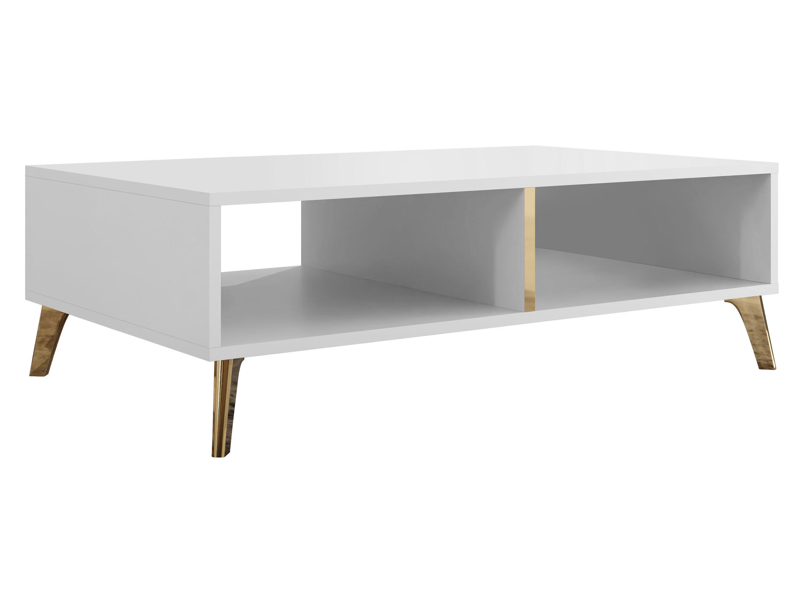 COUCHTISCH Picru - Goldfarben/Weiß, Holzwerkstoff/Kunststoff (60/100/32cm) - MIRJAN24