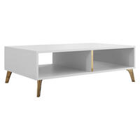 COUCHTISCH Picru - Goldfarben/Weiß, Holzwerkstoff/Kunststoff (60/100/32cm) - MIRJAN24