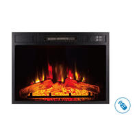 ELEKTROKAMIN Schwarz Wandmodell mit Heizung 2000 W - Schwarz, Glas (58/44/13cm) - Purline