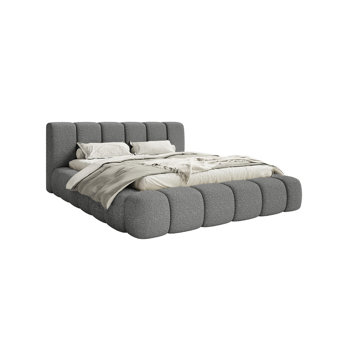 POLSTERBETT Goa 200x200 cm, Anthrazit - Anthrazit, Textil (200/200cm) - Fedve