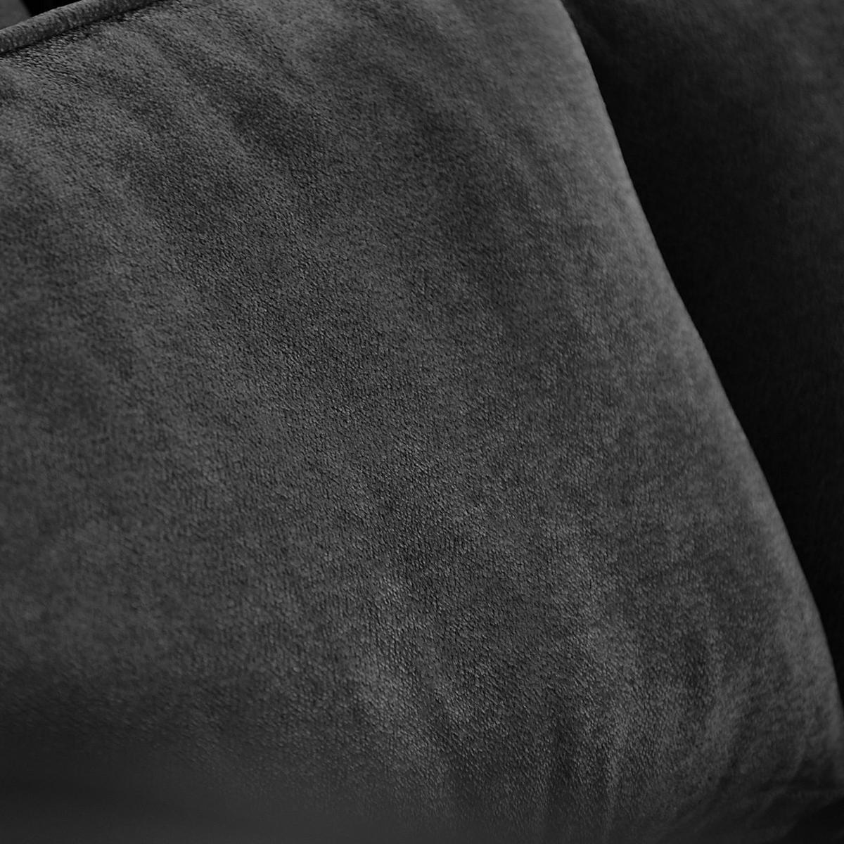 ECKSOFA Pablo ohne Schlaffunktion, mit abgerundeter Ottomane, links, Dunkelgrau, Velourstoff - Dunkelgrau, Textil (319/196cm) - Beautysofa