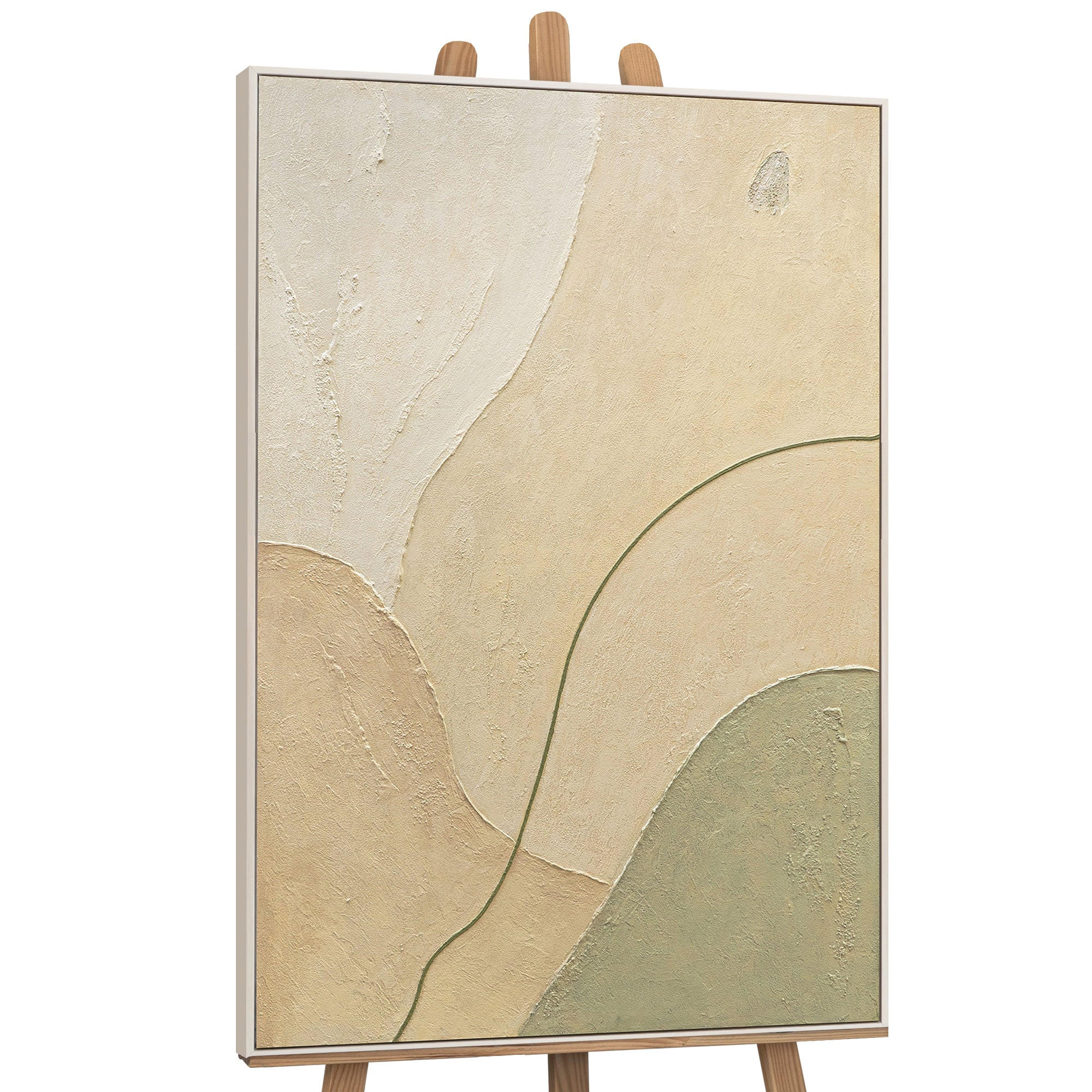 GEMÄLDE Sandweg Schattenfugenrahmen Beige 120x80 cm - Beige, Holz (120/80cm) - YS-art gallery