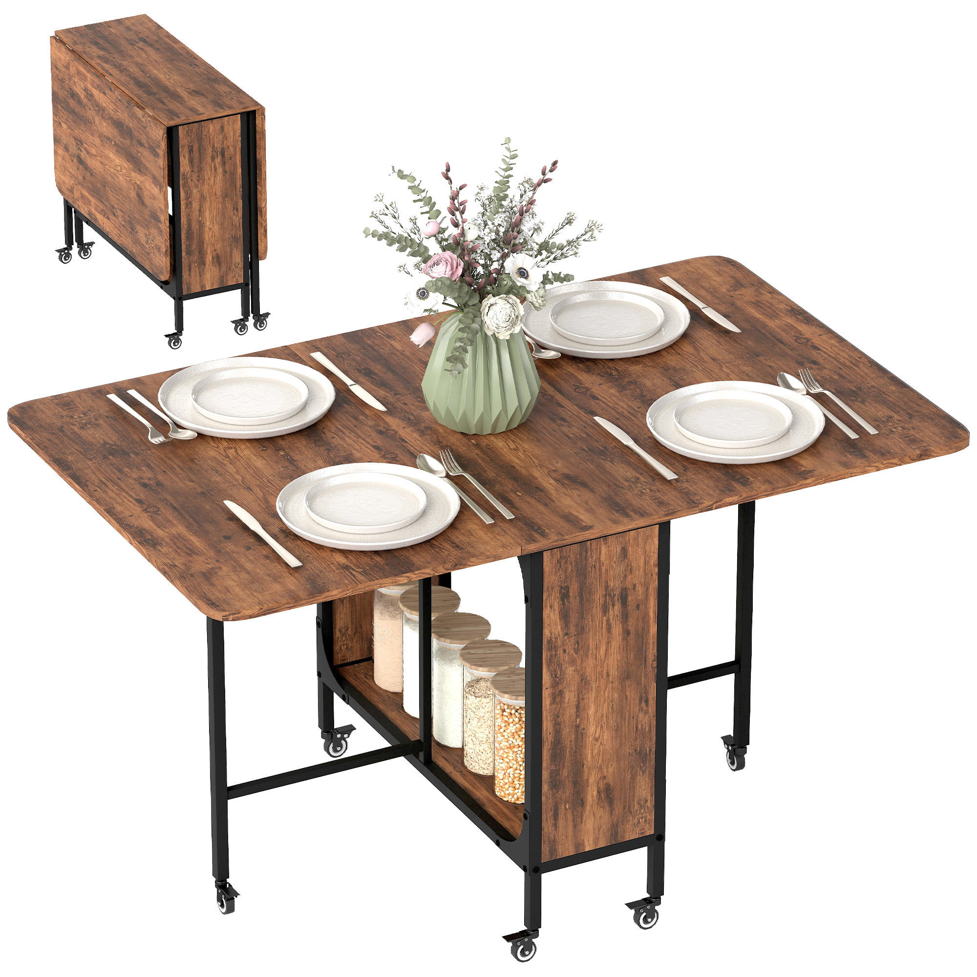ESSTISCH Rustikales Braun 1 Stück - Braun, Kunststoff (130/80/74cm) - GiPP