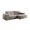 ECKSOFA NEPTUN 255/148 in Cord Beige rechts - Beige, Holz/Holzwerkstoff (255/148cm) - Deine Möbel 24