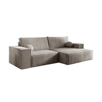 ECKSOFA NEPTUN 255/148 in Cord Beige rechts - Beige, Holz/Holzwerkstoff (255/148cm) - Deine Möbel 24
