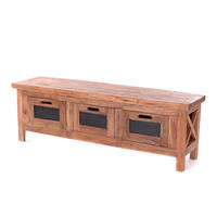 KOMMODE Letra Mahagoni Holz, 3 Schubladen naturfarben - Naturfarben, Holz (120/40/30cm) - DESIGN DELIGHTS