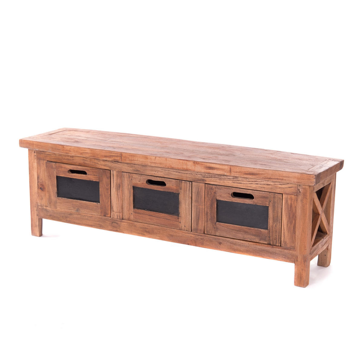 KOMMODE Letra Mahagoni Holz, 3 Schubladen naturfarben - Naturfarben, Holz (120/40/30cm) - DESIGN DELIGHTS