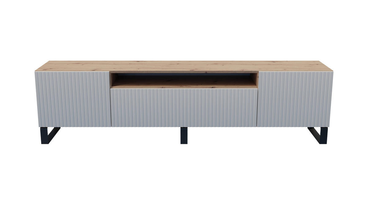 LOWBOARD TILO-S - 200 x 53 x 41 cm - Schwarz/Eiche Artisan, Holzwerkstoff (200/53/41cm) - ALTDECOR