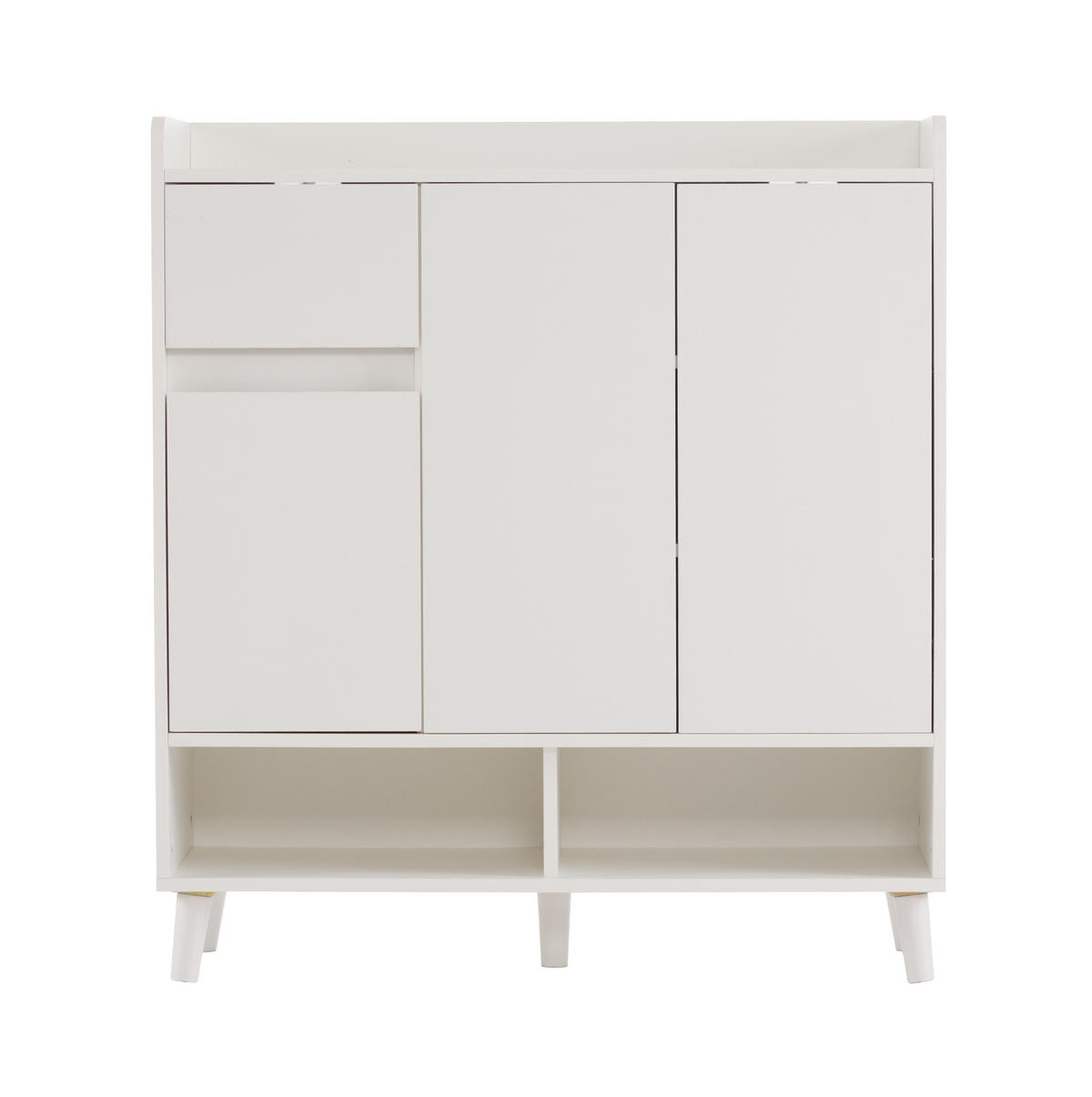 SCHUHSCHRANK mit verstellbaren Einlegeböden 90 x 35 x 99 cm Weiß - Weiß, Holzwerkstoff (35/99/90cm) - Beauniv