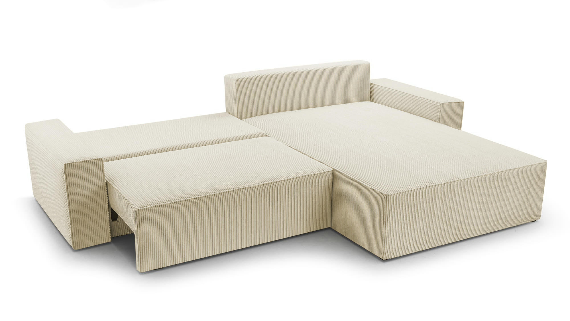ECKSOFA - Denver L - Beige - Creme, Holz (290/200cm) - Möblo