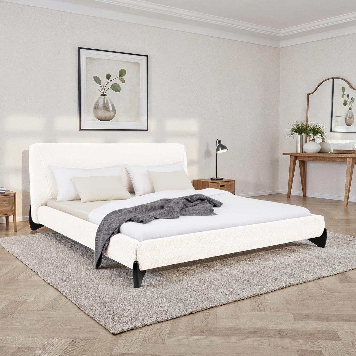 POLSTERBETT PATERNA 180X200 CM WEISS - Weiß, Textil (180/200cm) - IDIMEX