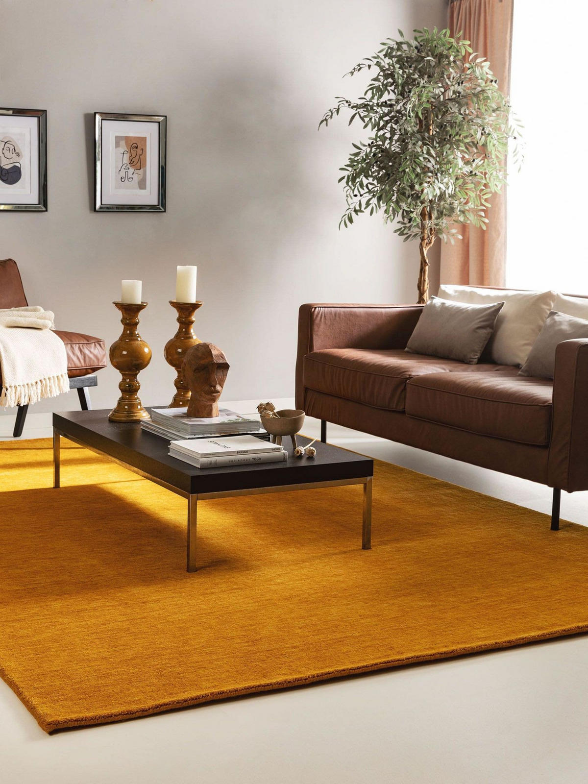 WOLLTEPPICH Jamal Gelb 200x300 cm - Gelb, Textil (200/1cm) - KUNSTLOFT