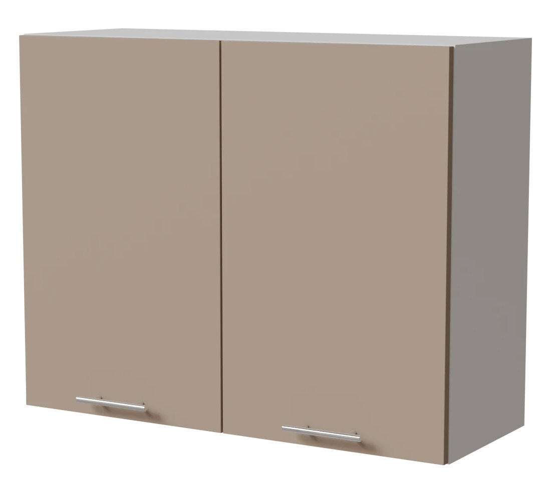 KÜCHENHÄNGESCHRANK Brerra W3/90 Weiß / RAL 1019 graubeige Matt 90 / 32,5 / 72cm - Graubraun/Weiß, Holz/Holzwerkstoff (90/72/32.5cm) - Feldmann-Wohnen