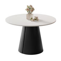 AUSZIEHTISCH BASE 120-196/76 cm, Schwarz / Arktisweiß - Schwarz/Weiß, Holzwerkstoff/Metall (120/120/76cm) - Idohome