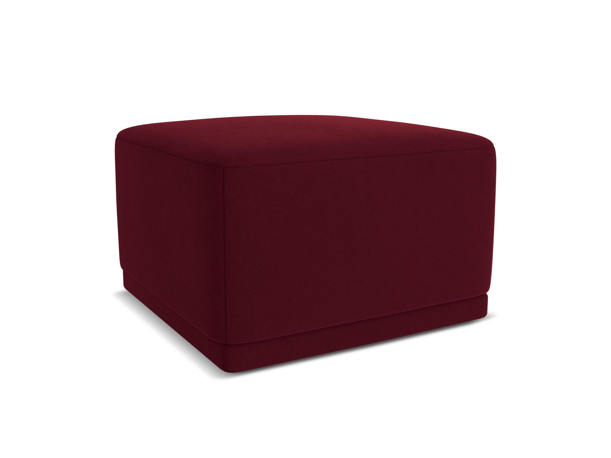 POUF Samt Stoff Rot - Bordeaux/Rot, Kunststoff/Textil (65/40/65cm) - Makamii