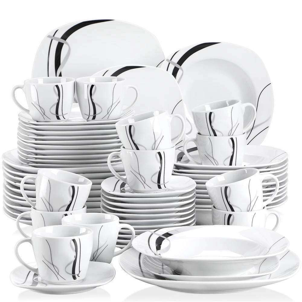 KOMBISERVICE 60-teilig Porzellan Set für 12 Personen - Weiß, Keramik (24.7/2.2/24.7cm) - Kaket