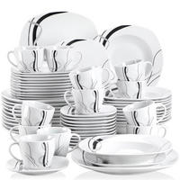 KOMBISERVICE 60-teilig Porzellan Set für 12 Personen - Weiß, Keramik (24.7/2.2/24.7cm) - Kaket