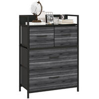 KOMMODE DE-08518 4 Stoffschubladen Schwarz - Schwarz, Metall (60/85/29cm) - ComfortXL