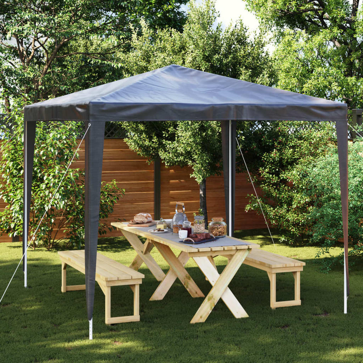 PROFI-PARTYZELT 2.5/2.5 M Anthrazit 90 G/M² - Anthrazit, Kunststoff (250/240/250cm) - vidaXL