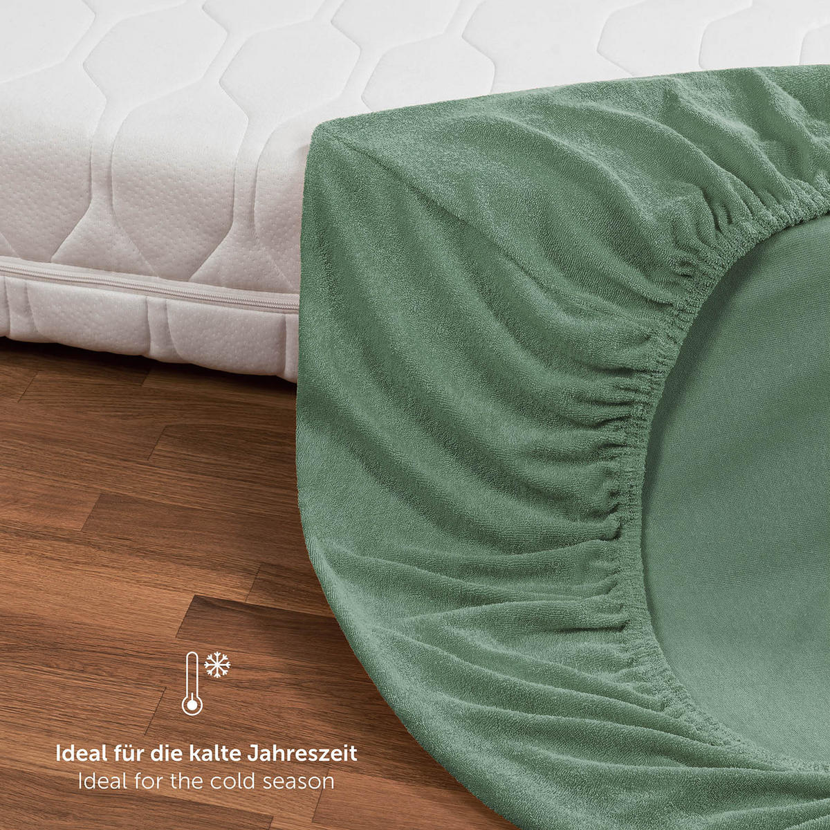 FROTTEE Spannbettlaken Oeko-TEX zertifiziert, 100x200x30cm, Grün - Grün, Textil (100/200cm) - Blumtal