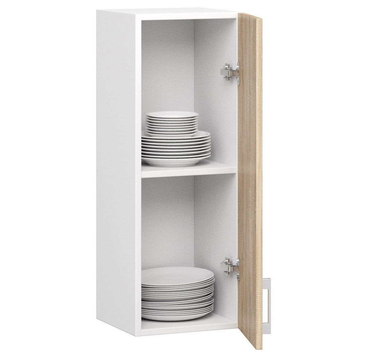 KÜCHENSCHRANK Weiß, Sonoma Eiche 30.5x30x72cm - Silberfarben/Weiß, Holzwerkstoff/Kunststoff (30/72/30.5cm) - Akord