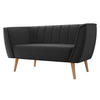 SOFA Pas 2 - Dunkelgrau/Naturfarben, Holz/Textil (142/75/74cm) - MIRJAN24
